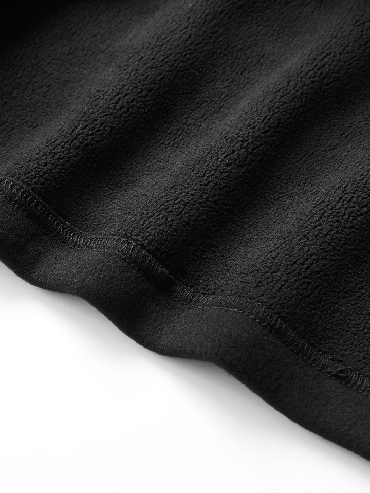 Fleece sweater met kwartrits & polar fleece broek met rechte pijpen