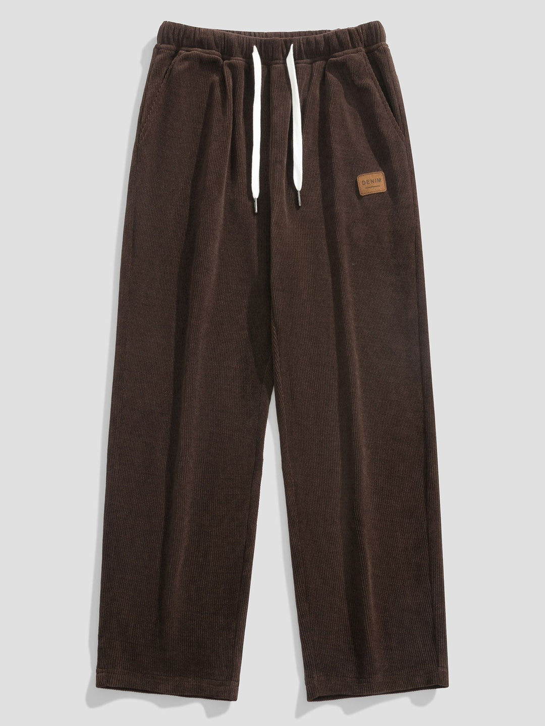 Slogan Achterdruk Relax Fit Hoodie & Rechte Pijpen Corduroy Broek