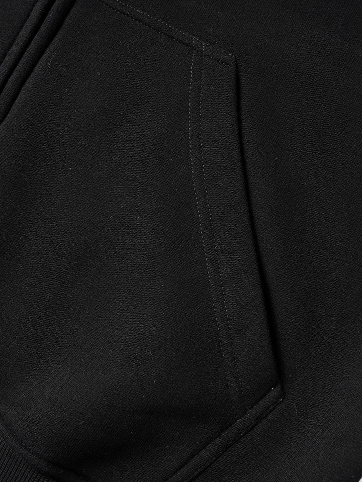 Relaxed faux fur collar zip-up hoodie