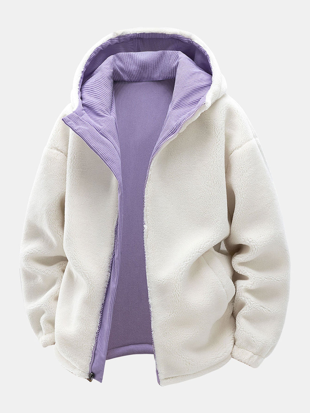 Teddy corduroy reversible jacket with hood