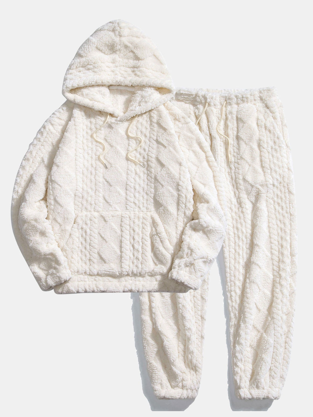 Geometry Jacquard Teddy Hoodie & Jogger Pants