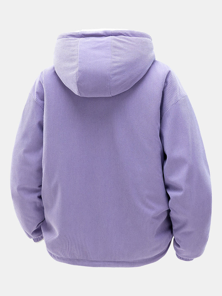 Teddy corduroy reversible jacket with hood