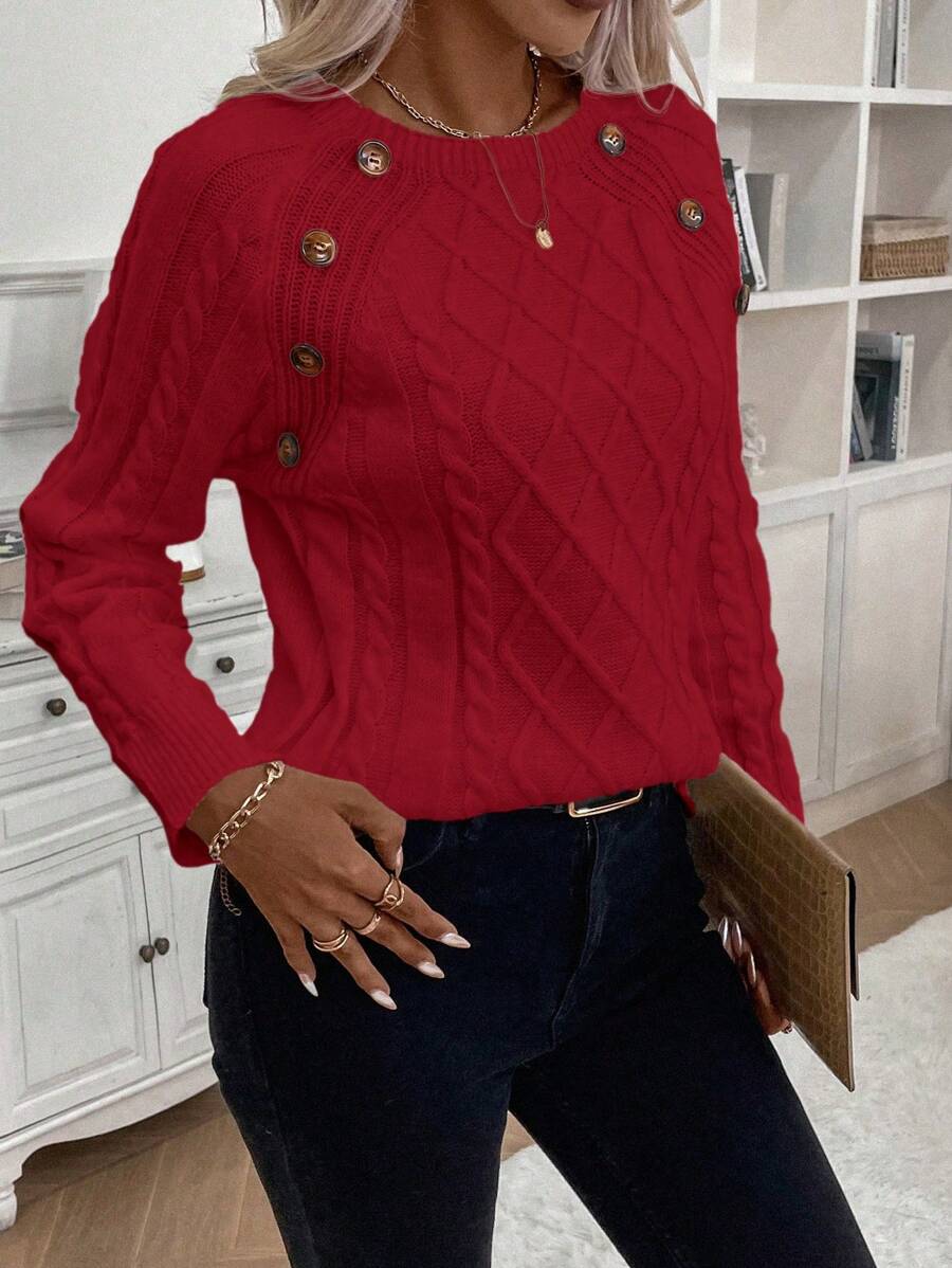 Ivory™ – Button Jumper for Effortless Everyday Elegance