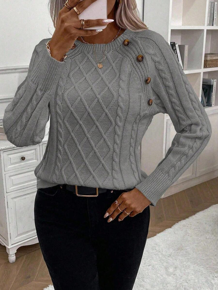 Ivory™ – Button Jumper for Effortless Everyday Elegance