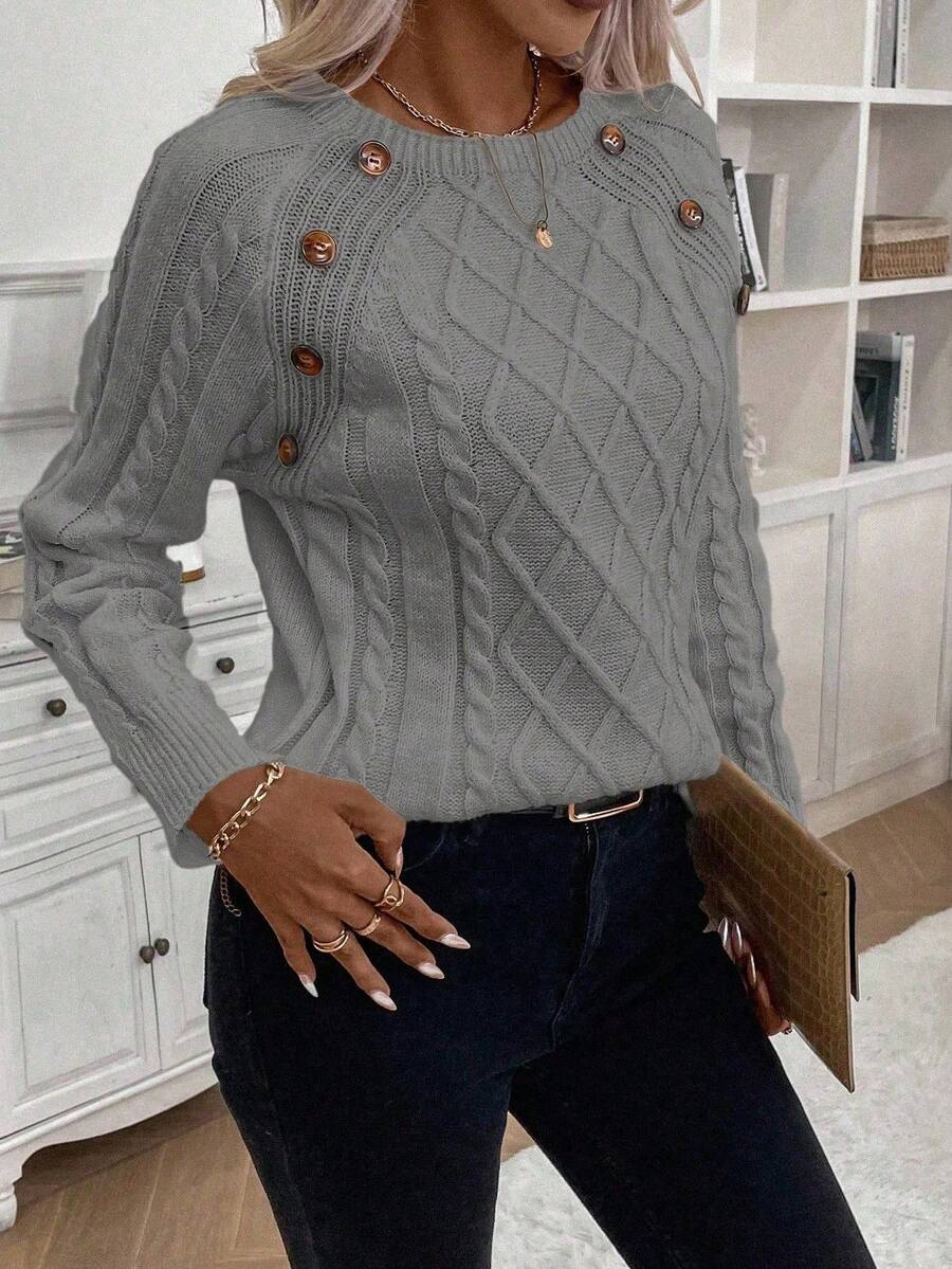 Ivory™ – Button Jumper for Effortless Everyday Elegance