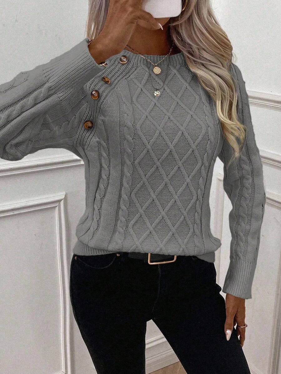 Ivory™ – Button Jumper for Effortless Everyday Elegance