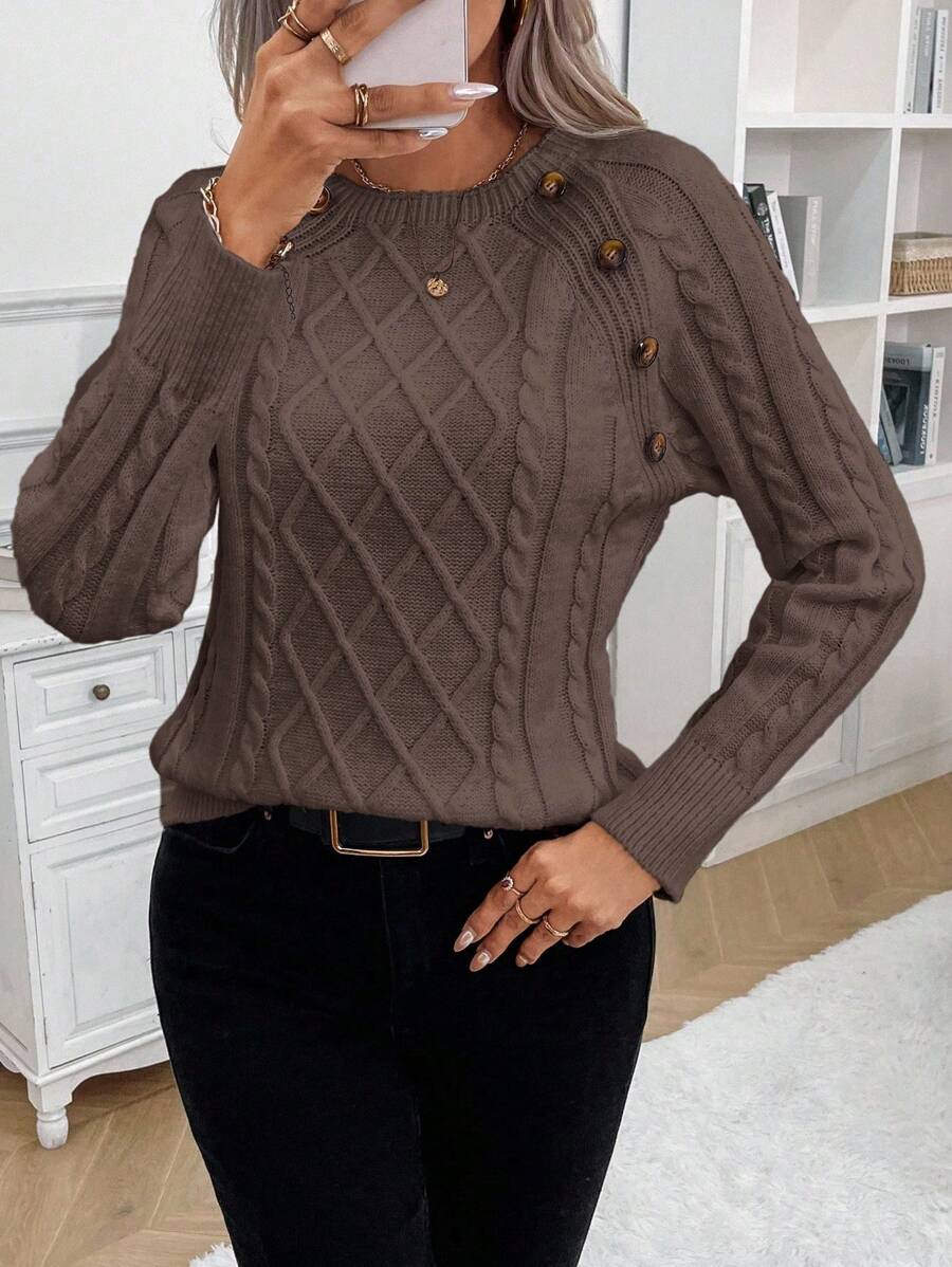 Ivory™ – Button Jumper for Effortless Everyday Elegance