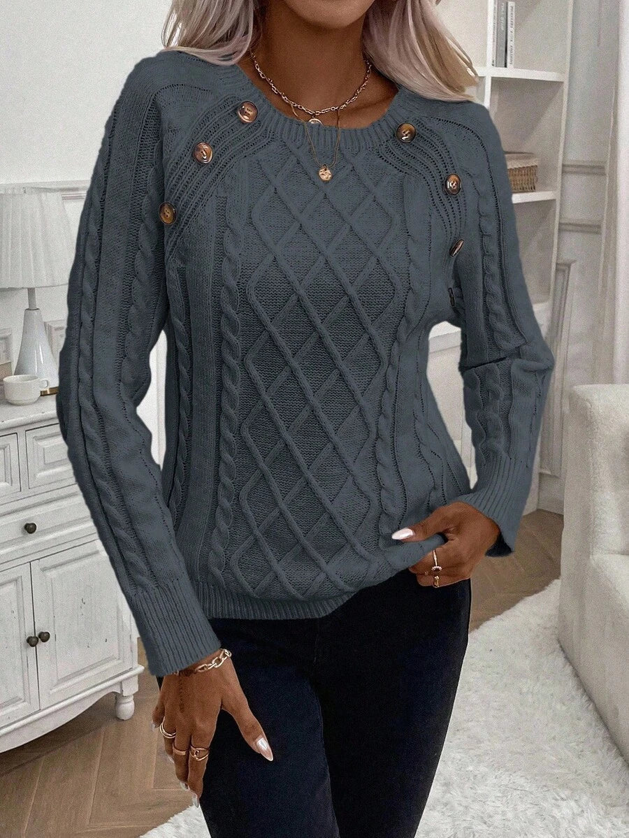 Ivory™ – Button Jumper for Effortless Everyday Elegance