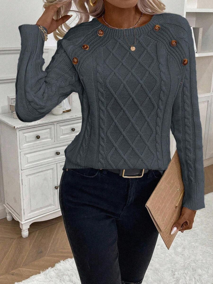 Ivory™ – Button Jumper for Effortless Everyday Elegance