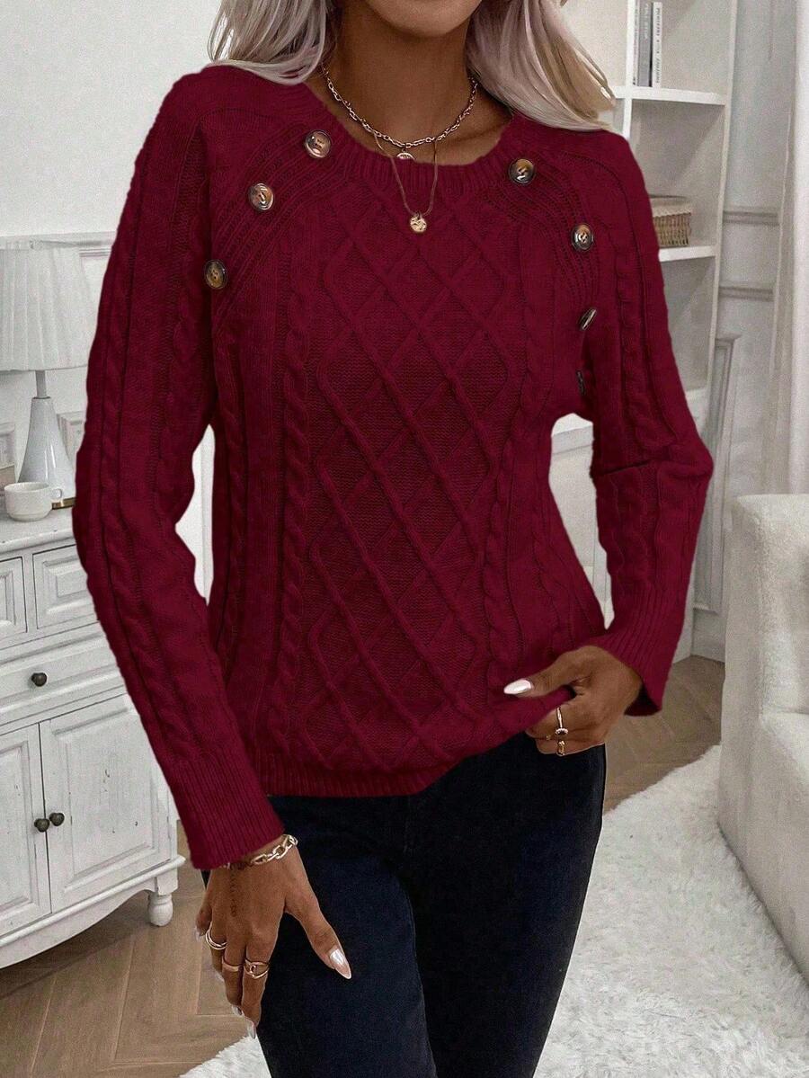 Ivory™ – Button Jumper for Effortless Everyday Elegance