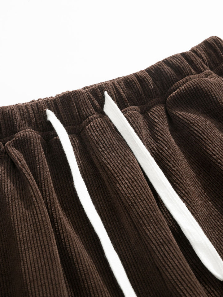 Geruite Corduroy Paneel Shirt & Rechte Pijpen Corduroy Broek