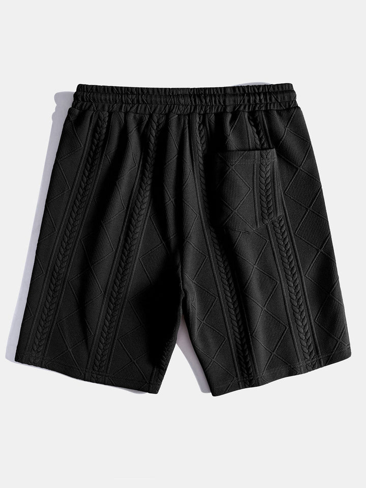 Oversized Geometrisch Jacquard T-Shirt & Shorts
