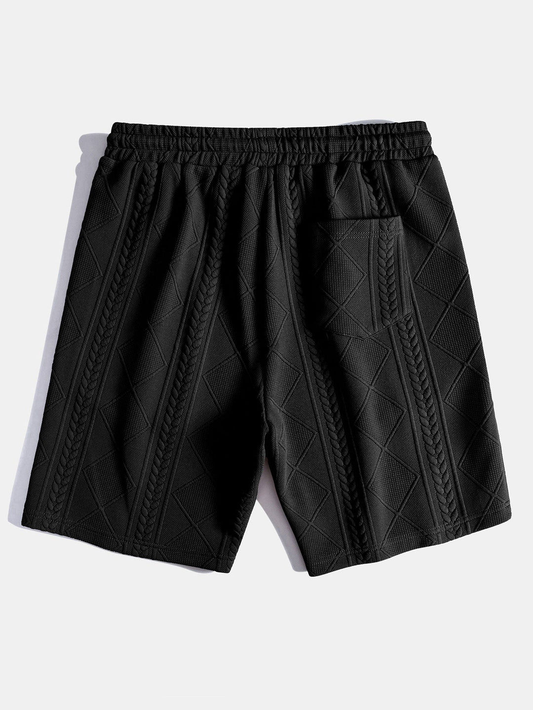 Korte Mouw Geometrisch Jacquard Boog Hem T-Shirt & Shorts