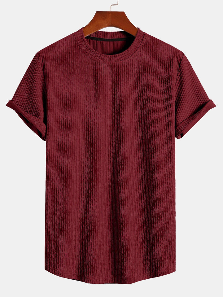 Muscle Fit Ribbed Arc Hem T-Shirt & Shorts