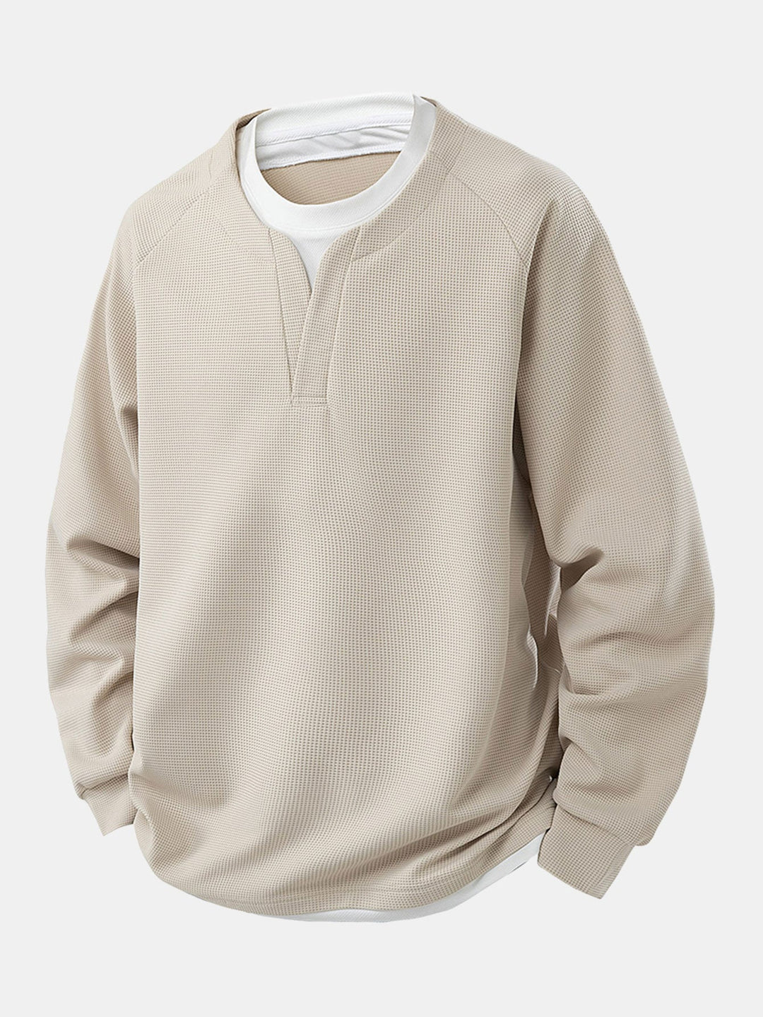 Raglanmouw 2-in-1 Wafel T-shirt