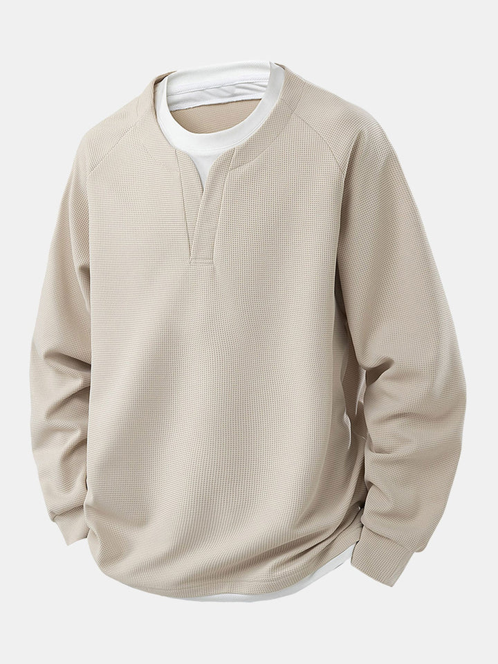 Raglanmouw 2-in-1 Wafel T-shirt