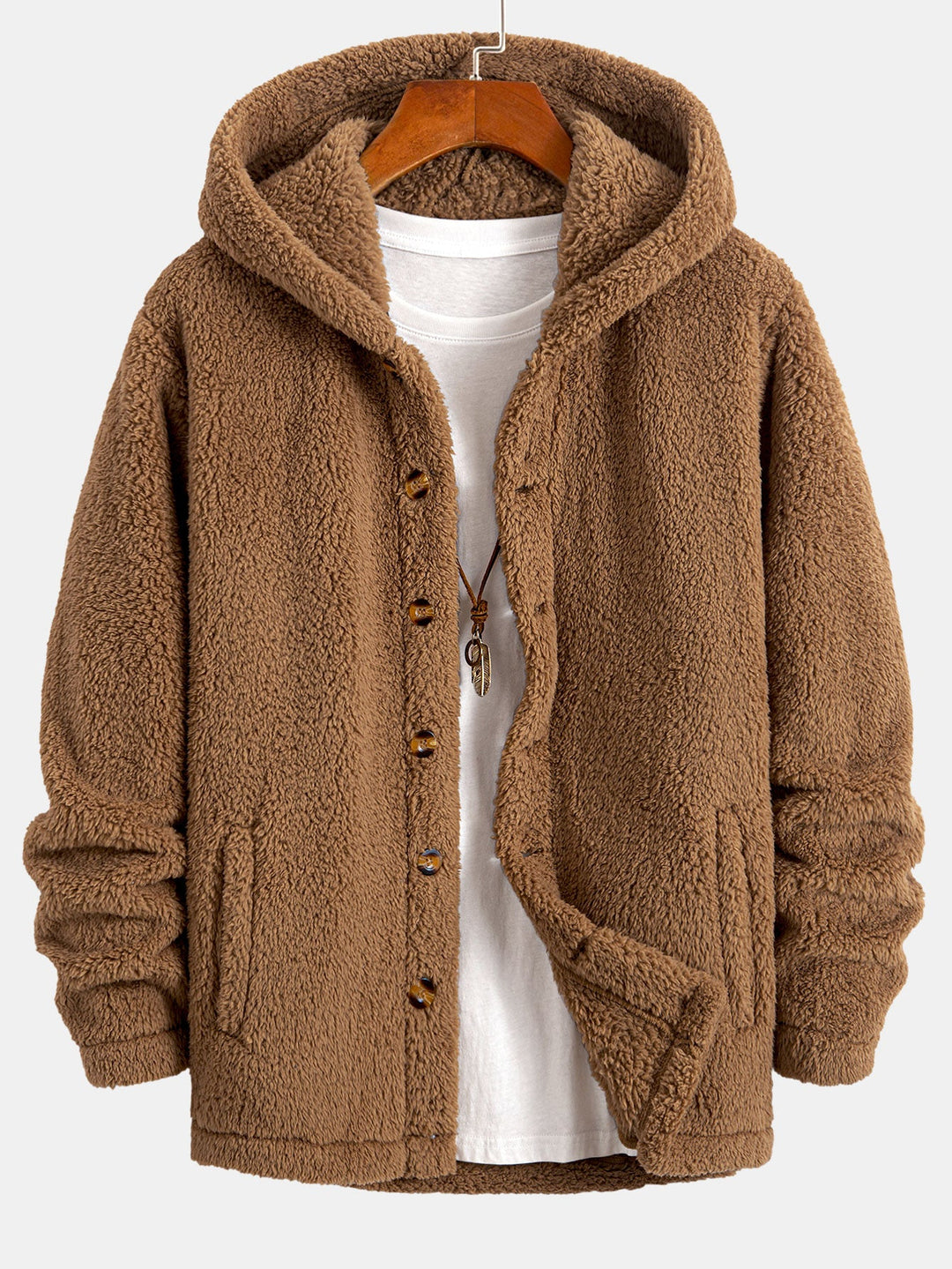Teddy Fleece Button-Up Jacket