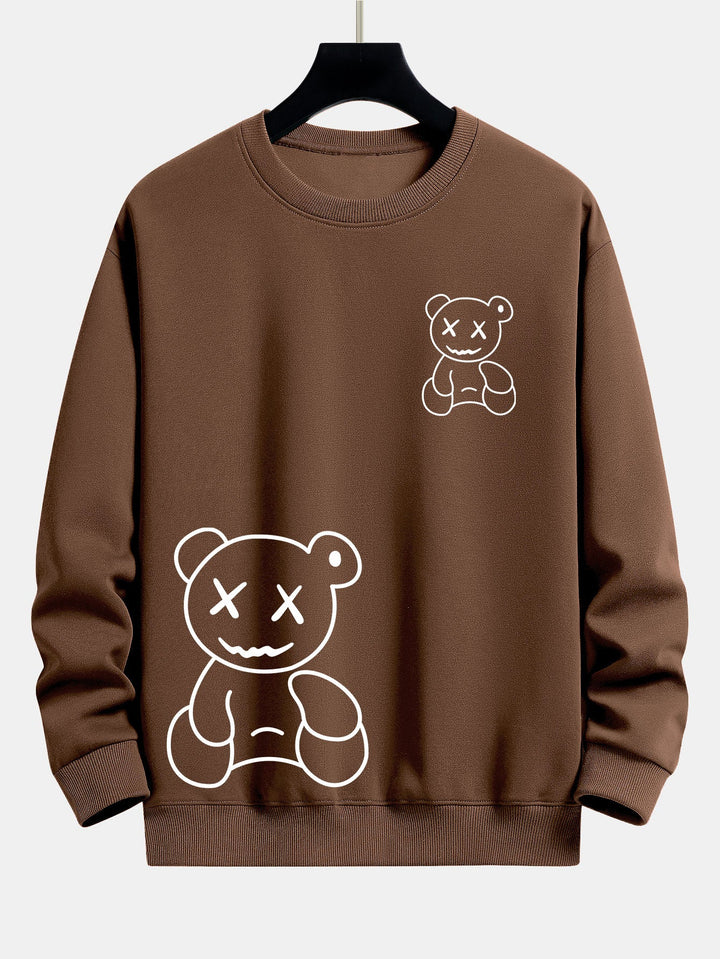 Lijnvormige Berenprint Relax Fit Sweatshirt