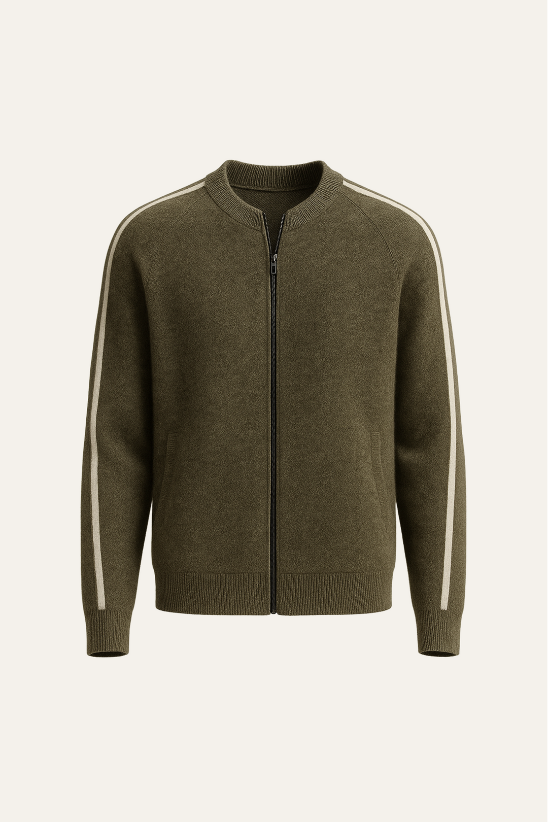 Lorenti Cashmere Zip Knit Olive