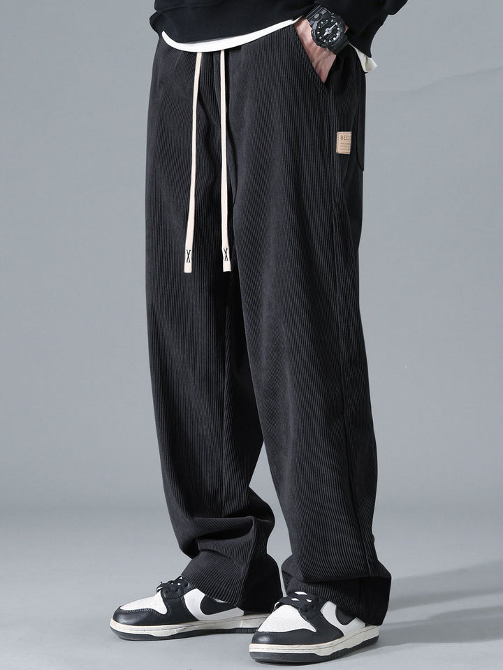 Crown King Bear Print Relax Fit Sweatshirt & Rechte Pijpen Corduroy Broek