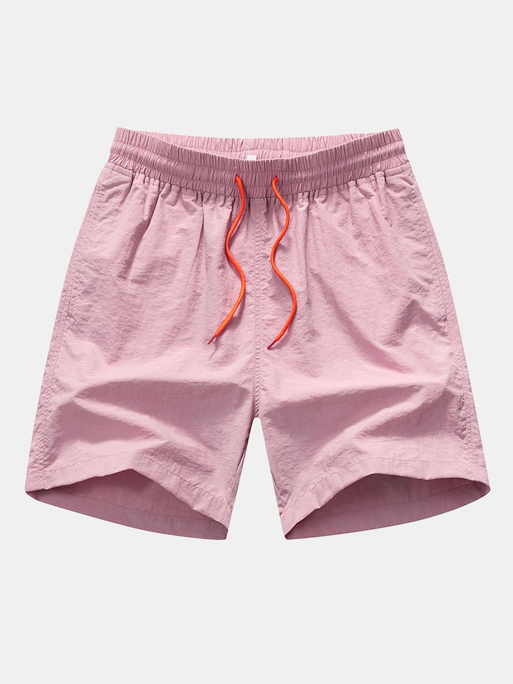 Kleurrijke Gestreepte Print Overhemd met Knopen & Zwemshorts