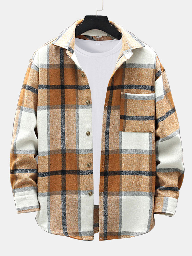 Flanellen Plaid Overhemd met Zak