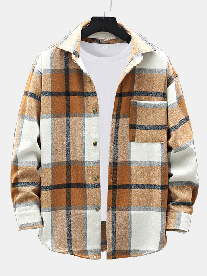 Flanellen Plaid Overhemd met Zak