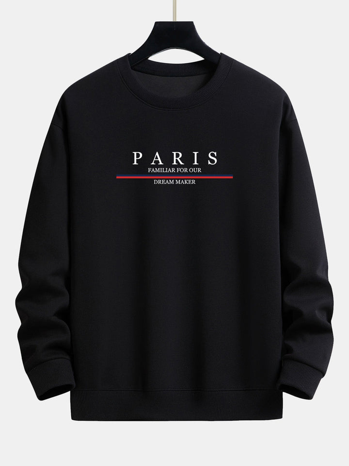 Paris Slogan Print Relax Fit Crew Neck Sweatshirt & Joggingbroek