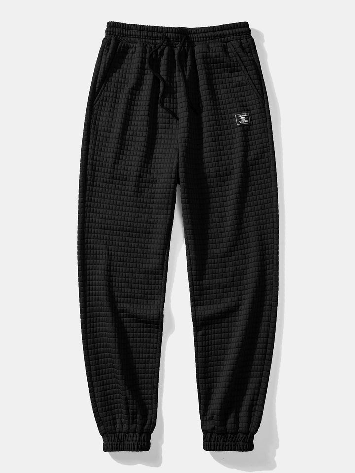 Relax Fit 2 In 1 Waffle Crew Neck Sweatshirt & Drawstring Waffle Jogger Pants