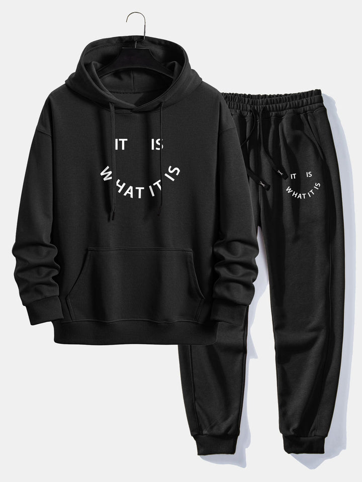 It Is What It Is Print Relax Fit Hoodie & Joggingbroek