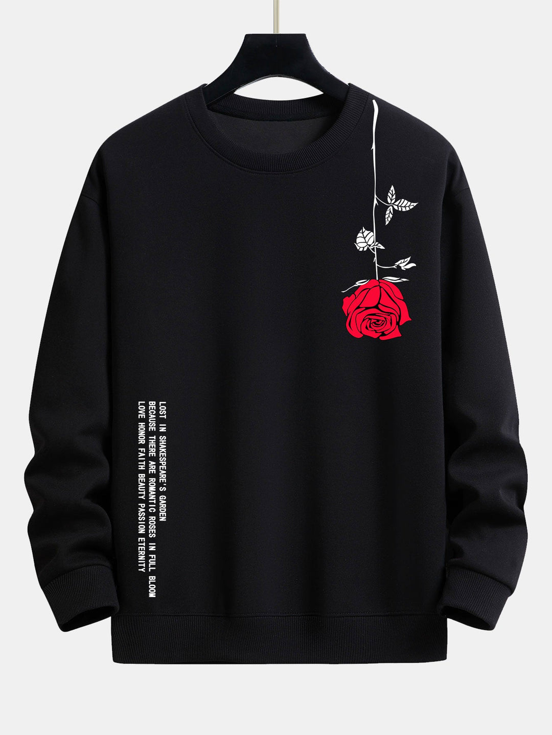 Slogan Rozenprint Relax Fit Sweatshirt