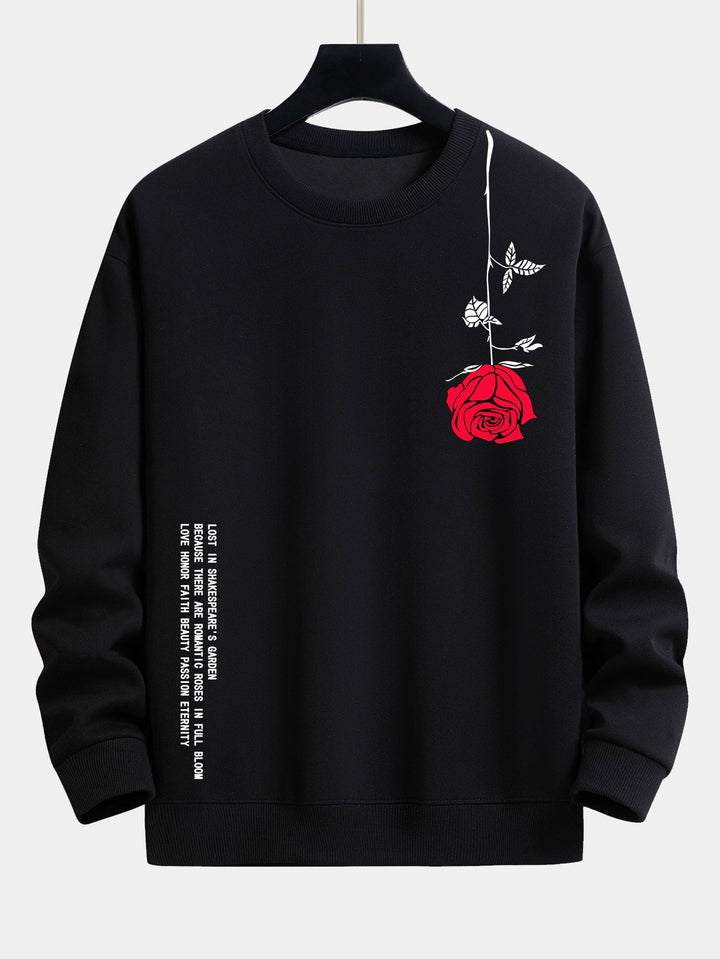 Slogan Rozenprint Relax Fit Sweatshirt