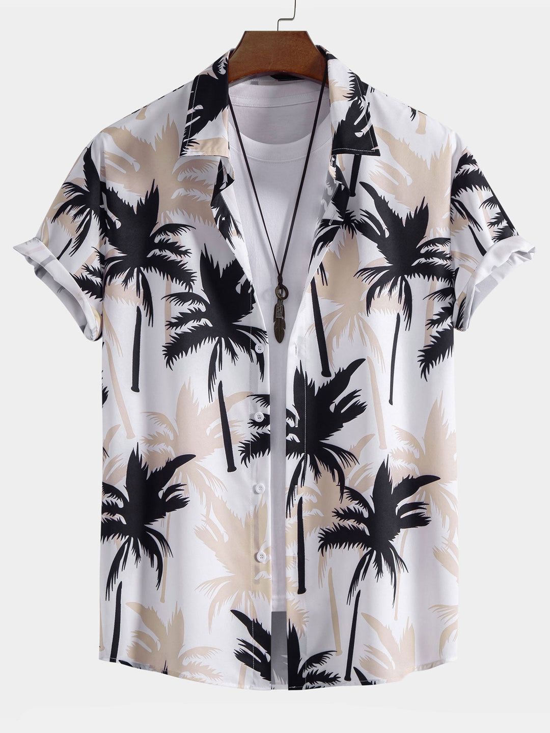 Palm Tree Button-Down Shirt & Swim Shorts