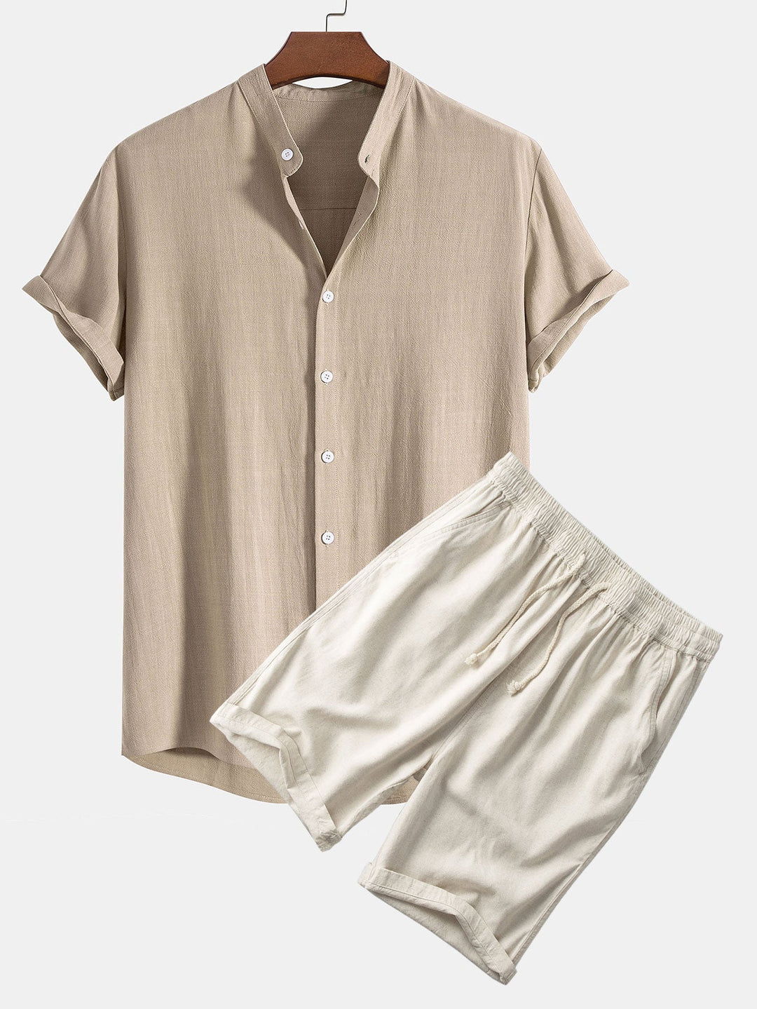 Linen and Rayon Blend Shirt & Linen Cotton Blend 11" Shorts