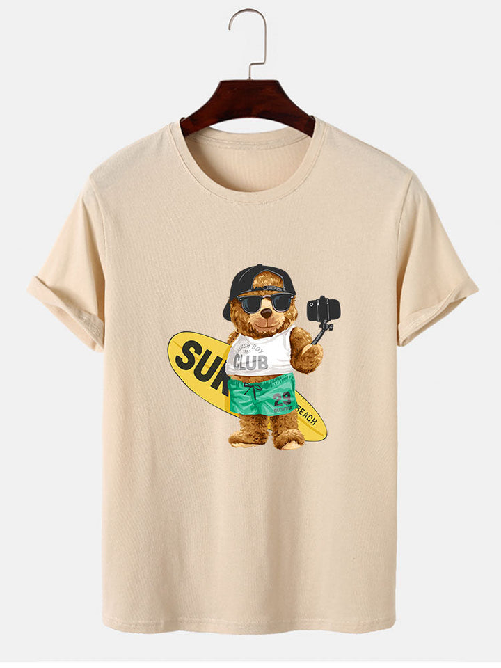 Surf Bear Print T-Shirt