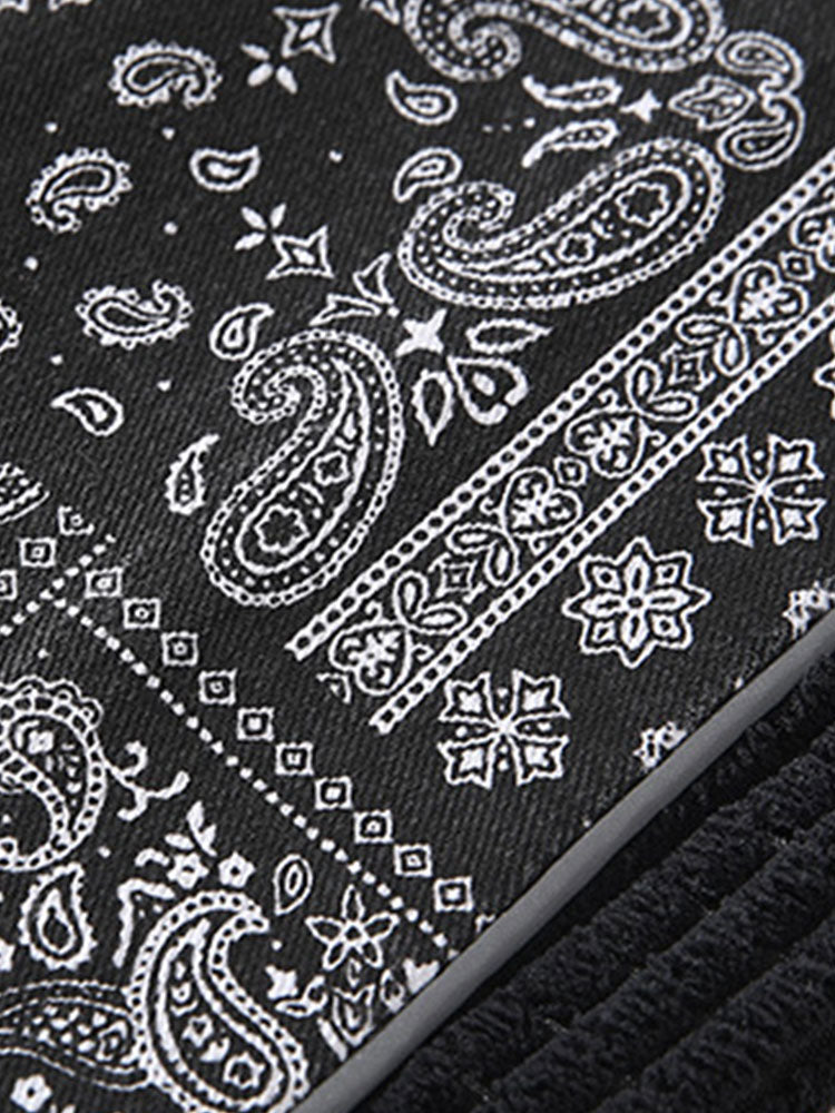 Corduroy Paisley Print Paneel Broek