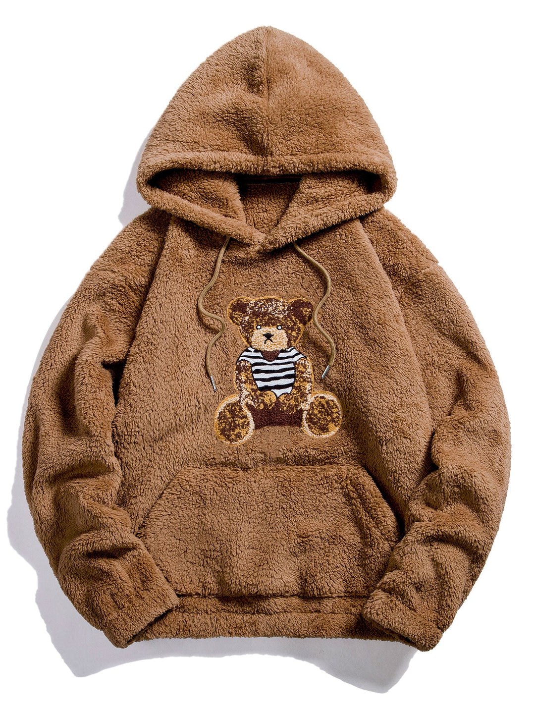 Beren Geborduurd Patch Teddy Hoodie & Teddy Jogger Broek