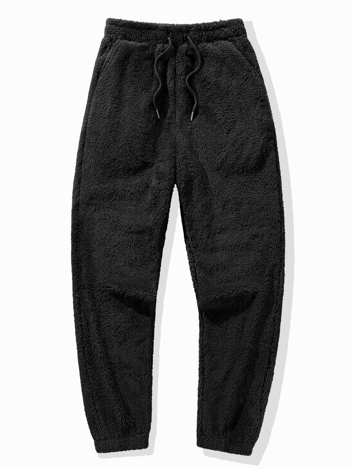 Beren Geborduurd Patch Teddy Hoodie & Teddy Jogger Broek