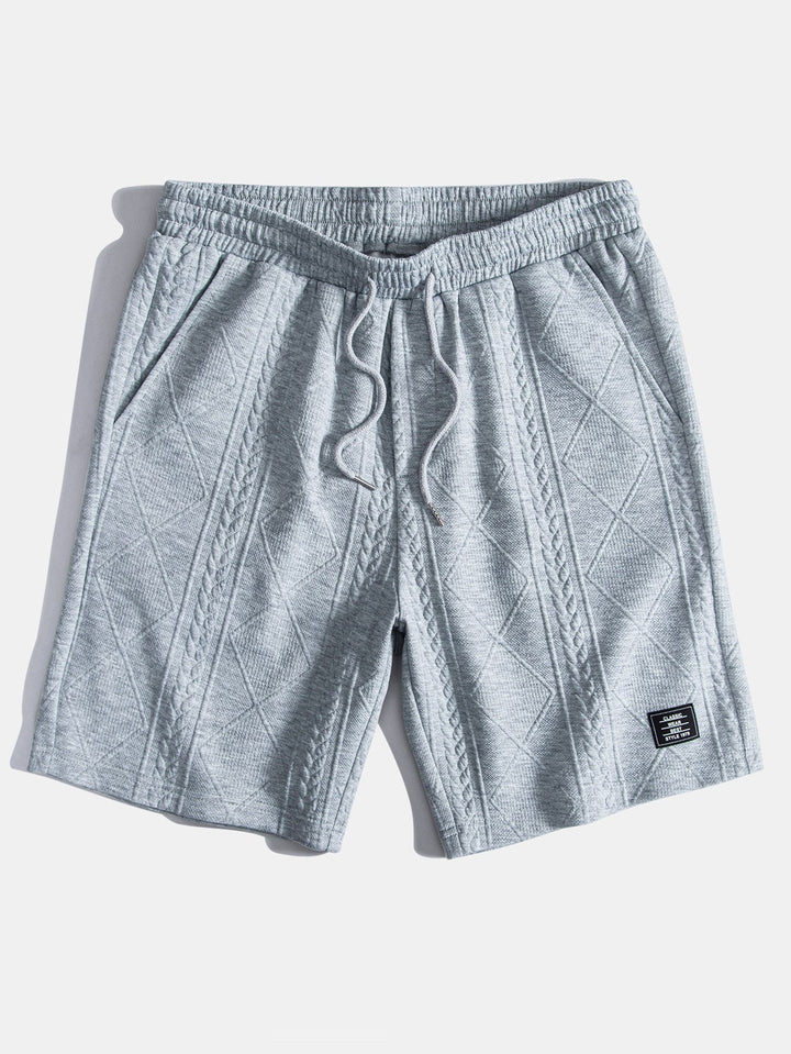Korte Mouw Geometrisch Jacquard Boog Hem T-Shirt & Shorts