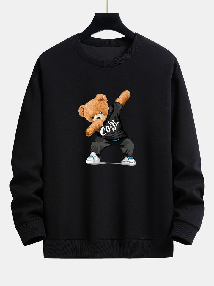 Cool Bear Print Relax Fit Crew Neck Sweatshirt & Joggingbroek