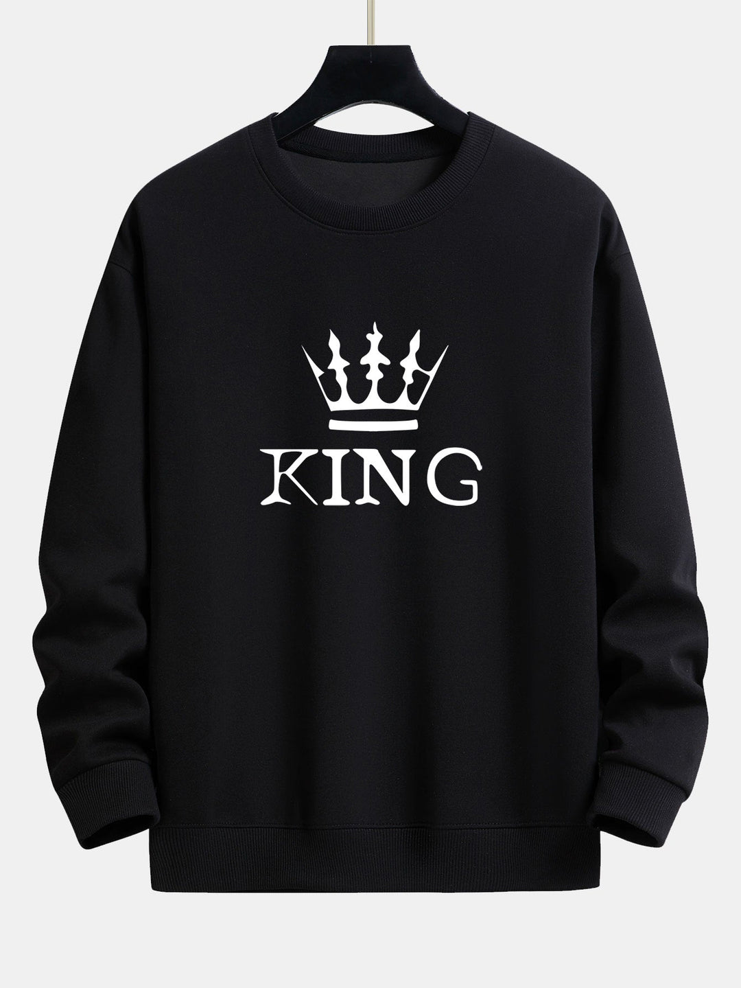 King Crown Print Relax Fit Crew Neck Sweatshirt & Joggingbroek