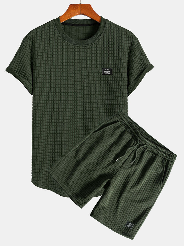 Korte Mouw Wafel Boog Hem T-Shirt & Shorts