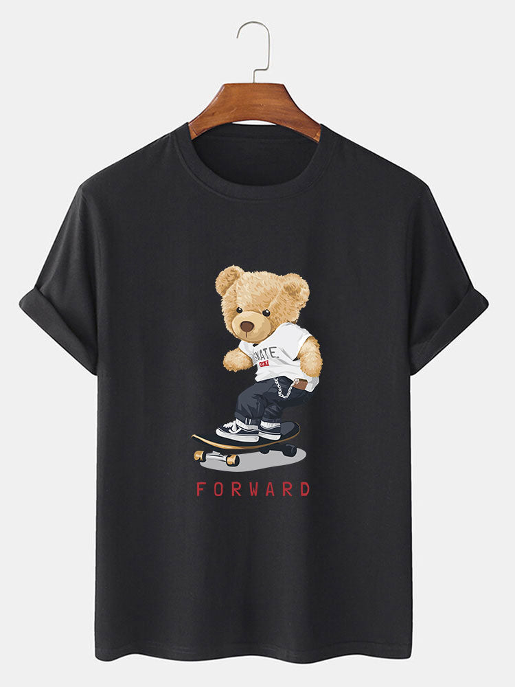 Beer Op Skateboard Print T-Shirt