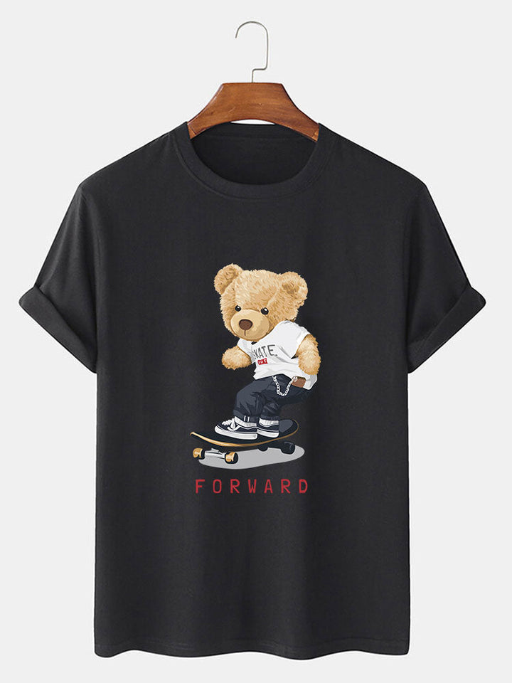 Beer Op Skateboard Print T-Shirt