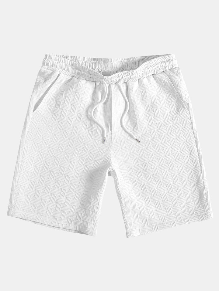 Stripe Jacquard Overhemd met Knopen & Shorts