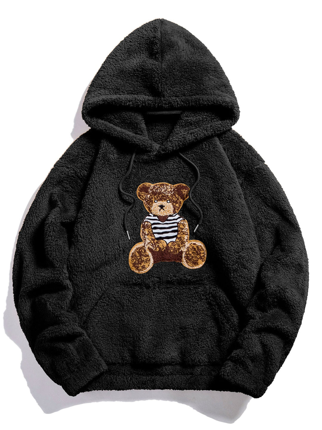 Beren Geborduurd Patch Teddy Hoodie & Teddy Jogger Broek