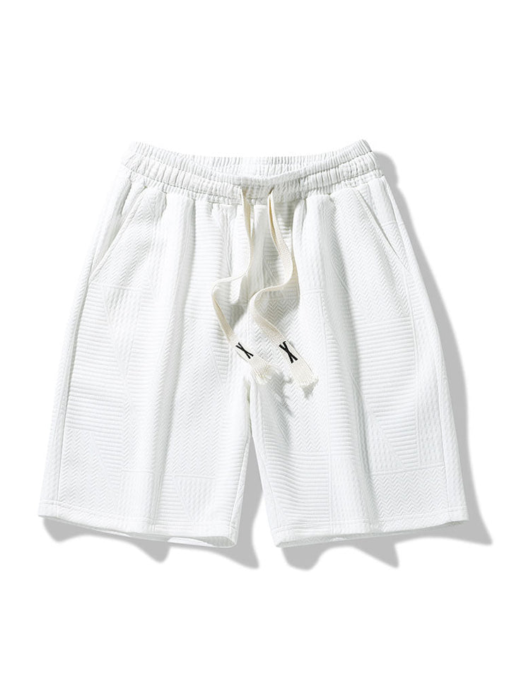 Geometrisch Jacquard Korte Mouw Boog Hem T-Shirt & Shorts