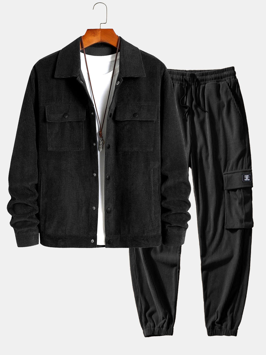 Corduroy Jas Met Zakken & Koord Corduroy Cargo Joggingbroek