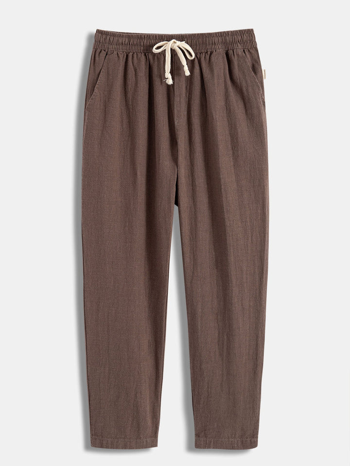 Korte Mouwen Geometrisch Textuur Cuban Shirt & Linnen Katoen Gemengde Cropped Broek