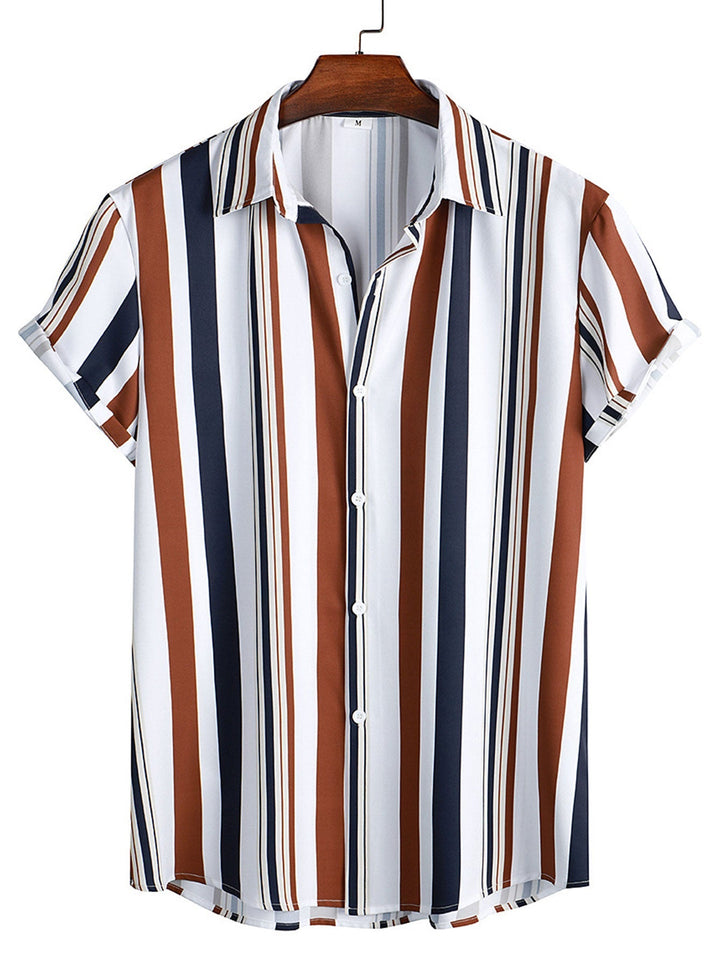 Gekleurd Gestreept Print Shirt & Zwemshorts
